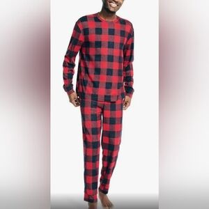Nautica Men's Medium Waffle Buffalo Plaid Pajama Pant Set Nautica Red Navy NWT‎
